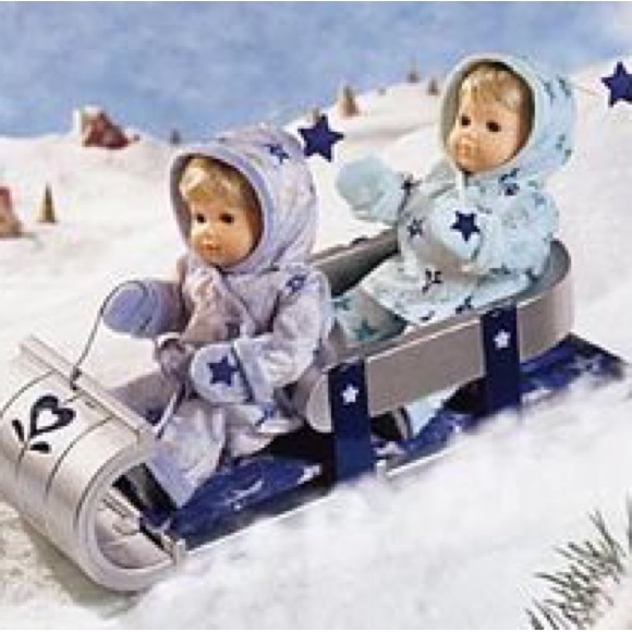 American Girl | Bitty Baby Twins | Toboggan | Silver / Purple Sled for 2 Retired - Picture 1 of 13